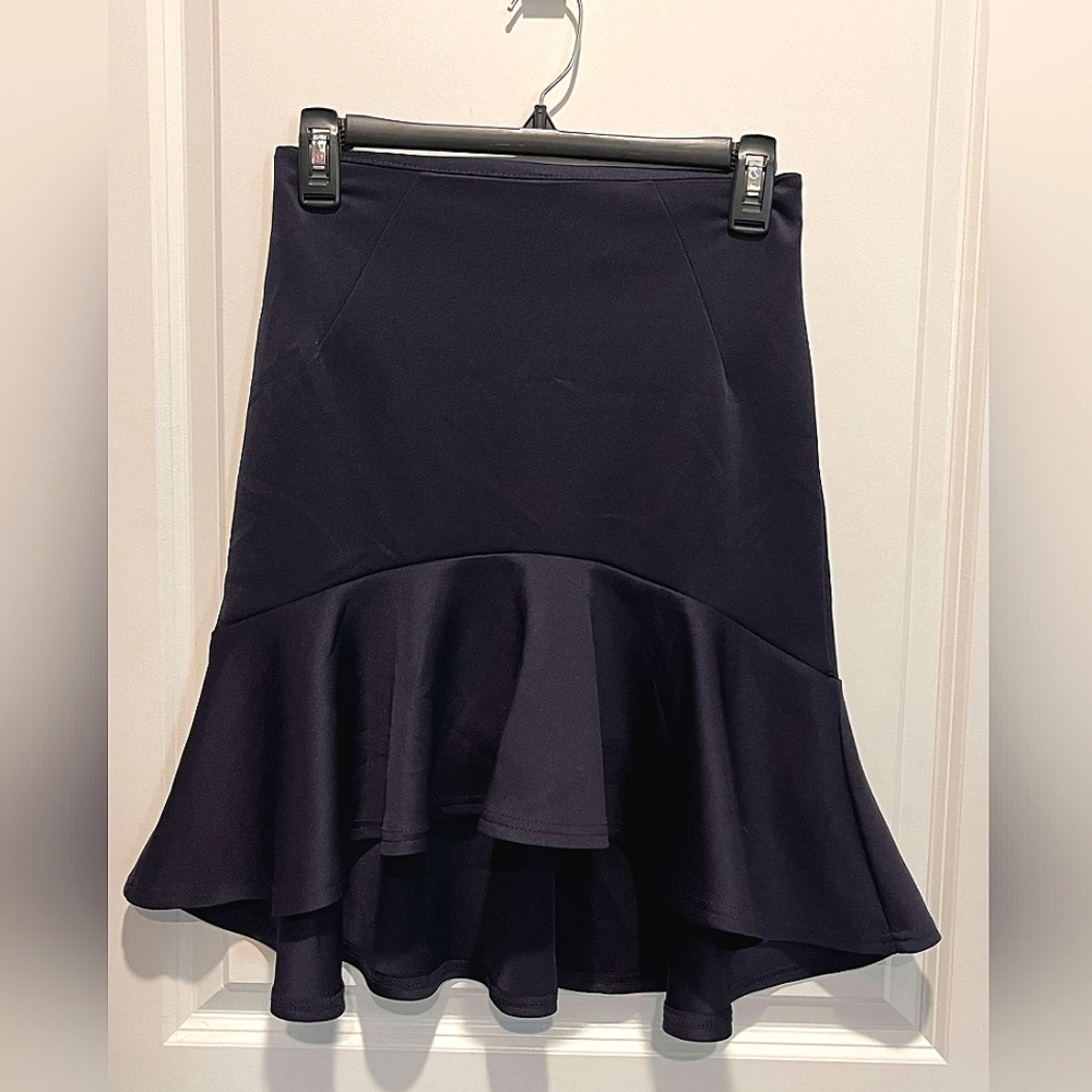 Forever21-Womens Sm Navy Blue-High Low Skirt